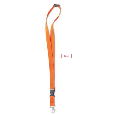 Polyester lanyard met veiligheidssluiting en buckle | 20 mm - Oranje