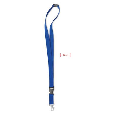 Polyester lanyard met veiligheidssluiting en buckle | 20 mm - Royal blauw