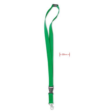 Polyester lanyard met veiligheidssluiting en buckle | 20 mm - Groen