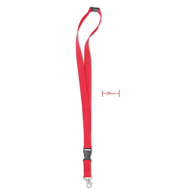 Polyester lanyard met veiligheidssluiting en buckle | 20 mm - Rood