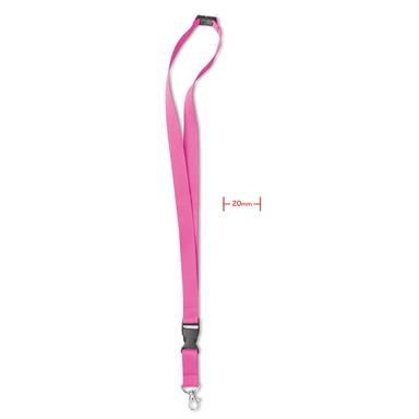 Polyester lanyard met veiligheidssluiting en buckle | 20 mm - Fuchsia