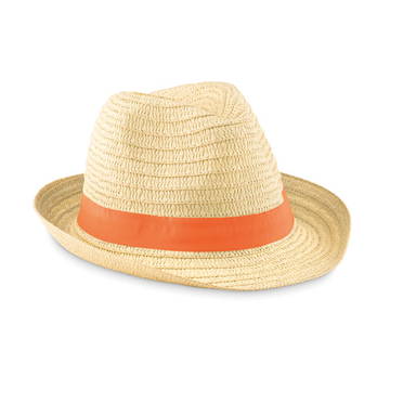 Papier-Strohhut - Orange
