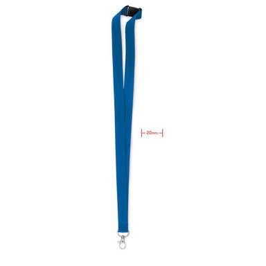 Polyester lanyard met veiligheidssluiting | 20 mm - Royal blauw