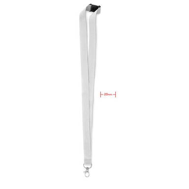 Polyester lanyard met veiligheidssluiting | 20 mm - Wit