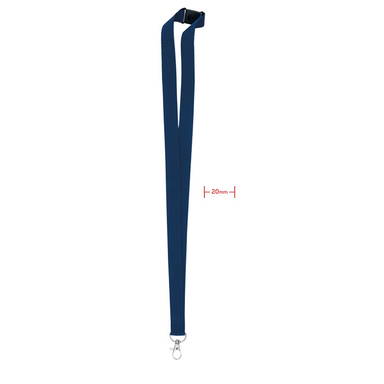 Polyester lanyard met veiligheidssluiting | 20 mm - Blauw