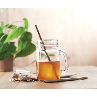 NATURAL STRAW Bamboo rietjes en borstel set