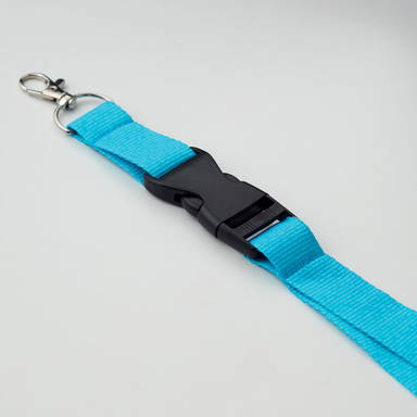 Brede polyester lanyard met veiligheidssluiting en buckle | 25 mm - Turquoise