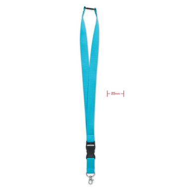 Brede polyester lanyard met veiligheidssluiting en buckle | 25 mm - Turquoise