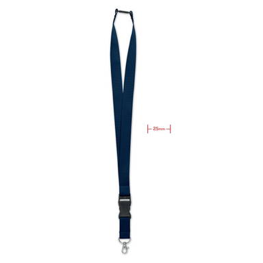 Brede polyester lanyard met veiligheidssluiting en buckle | 25 mm - Blauw