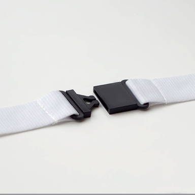 Brede polyester lanyard met veiligheidssluiting en buckle | 25 mm - Wit