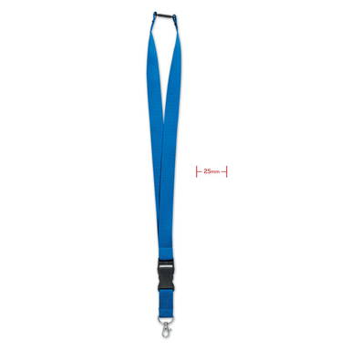 Brede polyester lanyard met veiligheidssluiting en buckle | 25 mm - Royal blauw