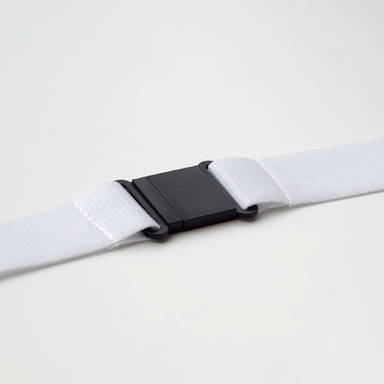 Brede polyester lanyard met veiligheidssluiting en buckle | 25 mm - Wit