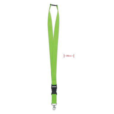 Brede polyester lanyard met veiligheidssluiting en buckle | 25 mm - Limoen