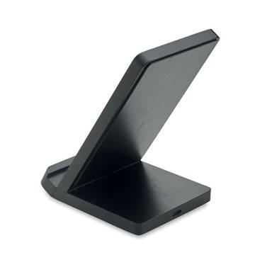Draadloze bamboe oplaadstation - Zwart