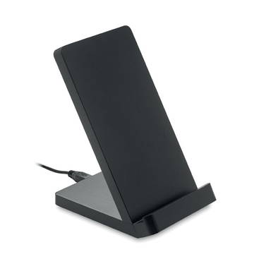 Draadloze bamboe oplaadstation - Zwart
