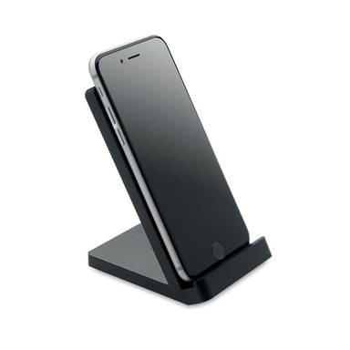Draadloze bamboe oplaadstation - Zwart