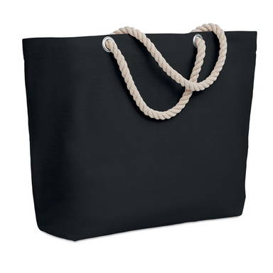 Strandtas met touw handvatten | 220 grams | 55 x 15 x 39 cm - Zwart