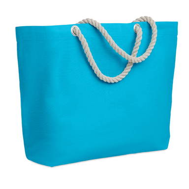 Strandtas met touw handvatten | 220 grams | 55 x 15 x 39 cm - Turquoise