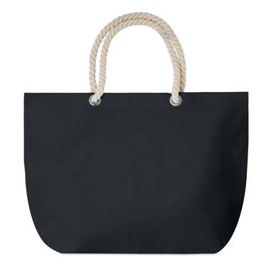Strandtas met touw handvatten | 220 grams | 55 x 15 x 39 cm - Zwart