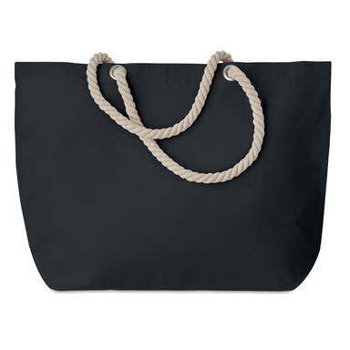Strandtas met touw handvatten | 220 grams | 55 x 15 x 39 cm - Zwart