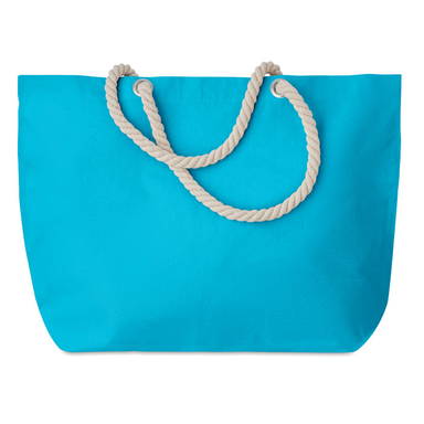Strandtas met touw handvatten | 220 grams | 55 x 15 x 39 cm - Turquoise