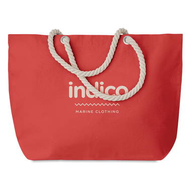 Strandtas met touw handvatten | 220 grams | 55 x 15 x 39 cm - Rood