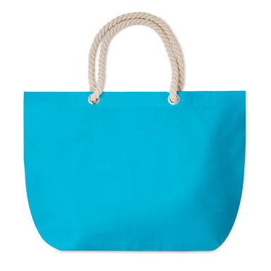 Strandtas met touw handvatten | 220 grams | 55 x 15 x 39 cm - Turquoise
