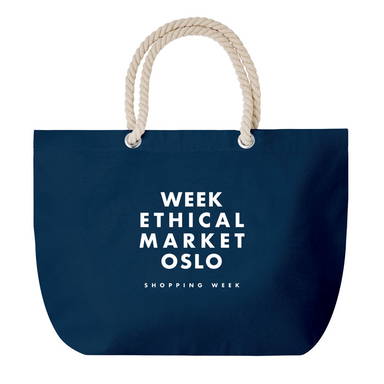 Strandtas met touw handvatten | 220 grams | 55 x 15 x 39 cm - Blauw