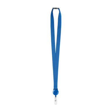 Polyester lanyard met uitrekbare badgehouder | 20 mm - Royal blauw