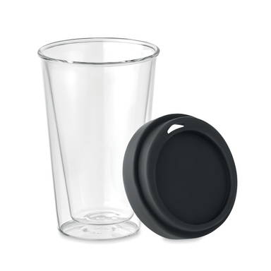 BIELO TUMBLER Dubbelwandig glas met deksel