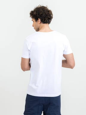 T-shirt col V Printer Heavy Hommes 2264024 - Blanc