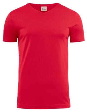 T-shirt col V Printer Heavy Hommes 2264024 - Rouge