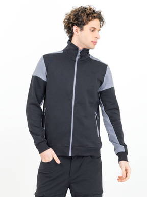 Printer PRIME Prime Sweater Volledige Rits Heren 2262061 - Zwart/staalgrijs
