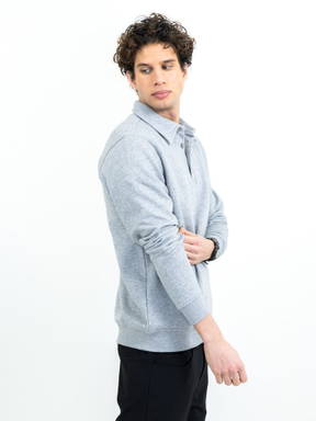 Printer Homerun polosweater Unisex 2262040 - Grijs mêlée
