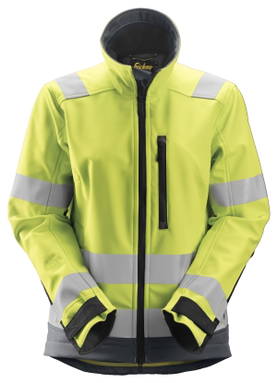Snickers AllroundWork, High-Vis Softshell Damesjack Klasse 2/3 1237