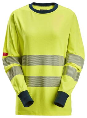 Snickers ProtecWork, Dames T-shirt met Lange Mouwen, High-Vis Klasse 3/2 2476