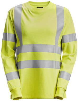 Snickers ProtecWork, Dames T-shirt met Lange Mouwen, High-Vis Klasse 3/2 2476