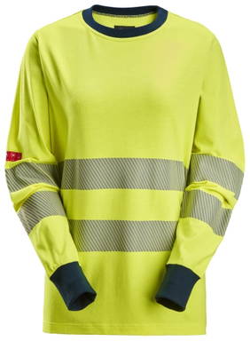 Snickers ProtecWork, Dames T-shirt met Lange Mouwen, High-Vis Klasse 3/2 2476