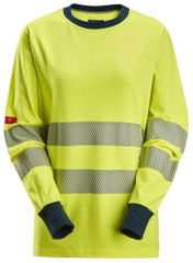 Snickers ProtecWork, Dames T-shirt met Lange Mouwen, High-Vis Klasse 3/2 2476