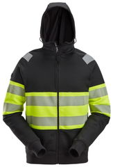 Snickers High-Vis Klasse 1, Kapuzenpullover mit Reißverschluss 2838