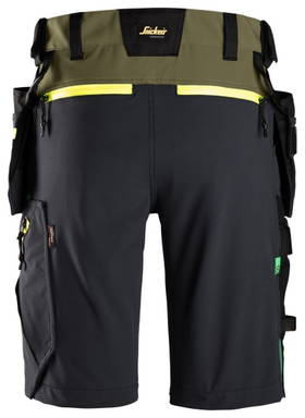 Snickers FlexiWork, Softshell Stretch Korte Werkbroek+ met Holsterzakken 6140