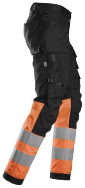 Snickers High-Vis, Klasse 1 Stretchbroek met holsterzakken 6234