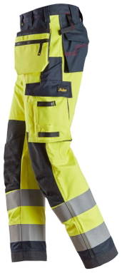 Snickers ProtecWork, Werkbroek met Holsterzakken en Symmetrische Zakken, High-Vis Klasse 2 6261