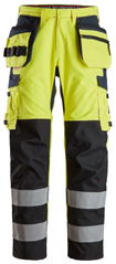 Snickers ProtecWork, Arbeitshose mit Schienbeinverstärkung, Holstertaschen High-Vis Klasse 2 6264