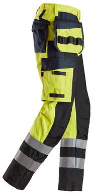 Snickers ProtecWork, Werkbroek met versterkt voorpand, Holsterzakken High-Vis Klasse 1 6265