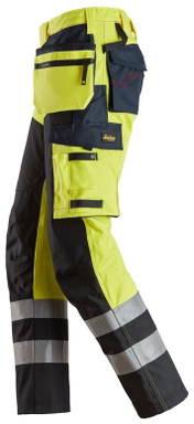 Snickers ProtecWork, Werkbroek met versterkt voorpand, Holsterzakken High-Vis Klasse 1 6265