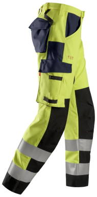 Snickers ProtecWork, Werkbroek met Scheenbeen versterking, High-Vis Klasse 2 6364