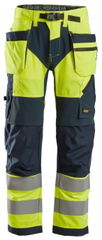 Snickers FlexiWork, High-Vis Arbeitshose+ mit Holstertaschen Klasse 2 6932