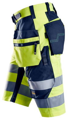 Snickers FlexiWork, High-Vis Korte Broek+ met Holsterzakken Klasse 1 6933