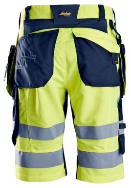 Snickers FlexiWork, High-Vis Korte Broek+ met Holsterzakken Klasse 1 6933